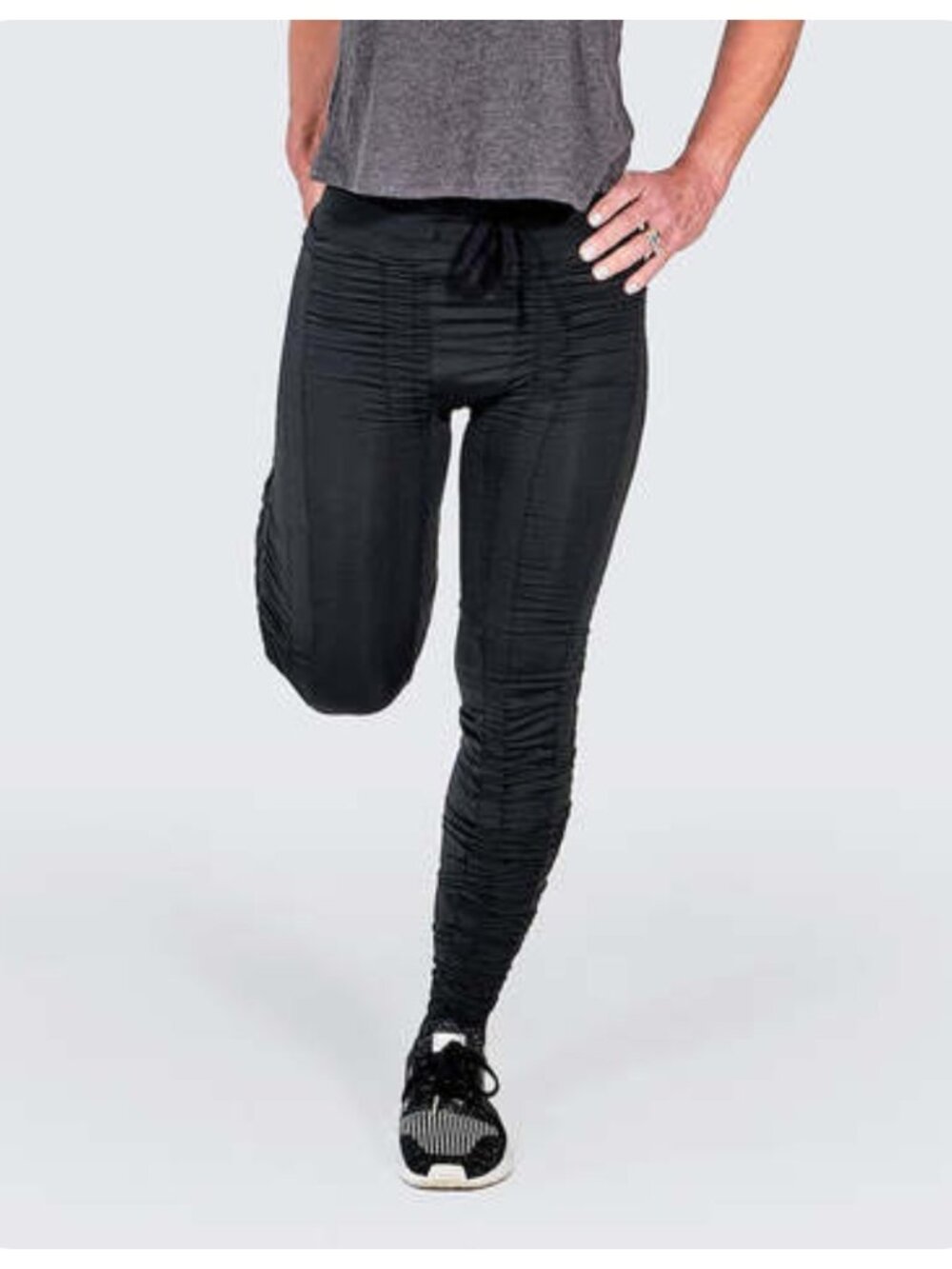 Agogie Black Resistance Band Leggings Pants sz M